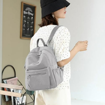 Mini Backpack Purse for Women, Stylish Daypack Shoulder Bag, Small Lightweight Daypack for Work Travle College (A- Light Grey) - color: A- Light Grey