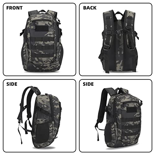 HUNTVP 20L Tactical Backpack Military MOLLE Backpack Daypack Rucksack Gear Tactical Assault Pack Bag for Hunting Camping Trekking (20L-Camo) - color: Camo, size: 20L