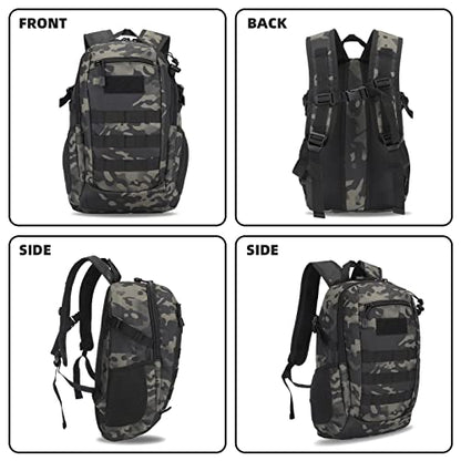 HUNTVP 20L Tactical Backpack Military MOLLE Backpack Daypack Rucksack Gear Tactical Assault Pack Bag for Hunting Camping Trekking (20L-Camo) - color: Camo, size: 20L
