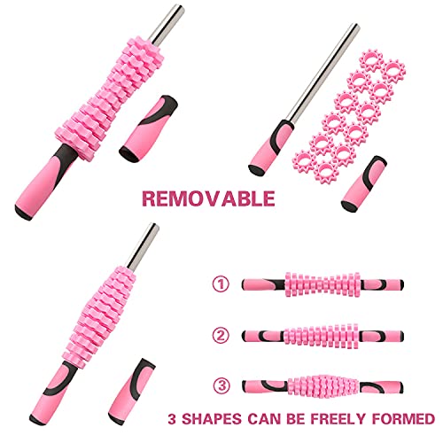 Foam Roller Set Release Muscle Roller Stick,Trigger Point Massage Stick for Calves,Thigh,Arm,Deep Tissue,Massage Tool for Relieve Muscle Soreness Stiffness&Tight Muscles After Workout Exercise