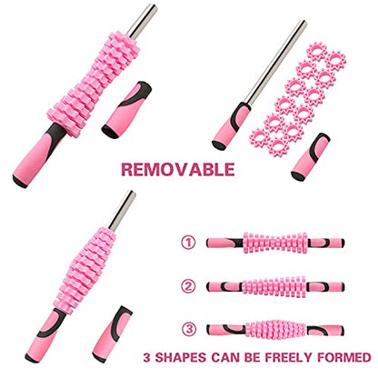 Foam Roller Set Release Muscle Roller Stick,Trigger Point Massage Stick for Calves,Thigh,Arm,Deep Tissue,Massage Tool for Relieve Muscle Soreness Stiffness&Tight Muscles After Workout Exercise
