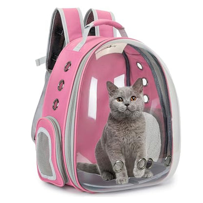 Cat Bubble Backpack Carrier for Small Medium Dogs Cats Carrying Bag, Airline Approved Pet Travel Carrying Bag Dog Hiking Walking Outdoor Backpack (Pink) - color: Pink