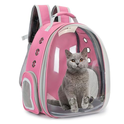 Cat Bubble Backpack Carrier for Small Medium Dogs Cats Carrying Bag, Airline Approved Pet Travel Carrying Bag Dog Hiking Walking Outdoor Backpack (Pink) - color: Pink