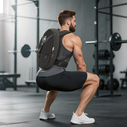 YEEGO DIRECT Weighted Backpack Weighted Vest for Fitness and Bodyweight Workouts, Adjustable Rucking Backpack with Padded Straps, 10 LBS barbell Weight Plate Ideal for Training