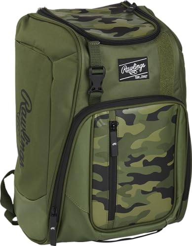 Rawlings | FRANCHISE Backpack Equipment Bag | Baseball/Softball | Rec/Travel | Multiple Styles - color: Camo