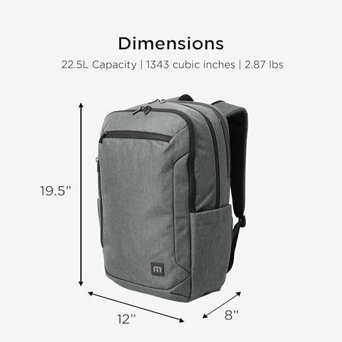 TravisMathew Duration Backpack with Laptop Sleeve, Water-Resistant Bag for Work, Travel & Hiking, Graphite Heather - color: Graphite Heather