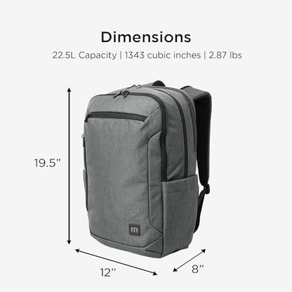 TravisMathew Duration Backpack with Laptop Sleeve, Water-Resistant Bag for Work, Travel & Hiking, Graphite Heather - color: Graphite Heather