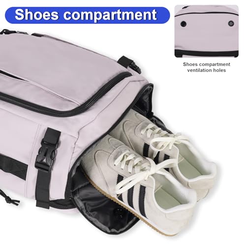 Carry On Travel Backpack with Shoe Compartment Flight Approved Laptop Backpack Expandable Work Business Backpack for Women Men Casual Daypack, Purple - color: Purple, style: A