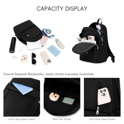 BAGOK Lightweight Nylon Backpack for Women & Men – Foldable, Large Capacity, Ideal for School, Travel & Work - color: Black