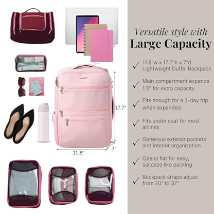 Baggallini Modern Convertible Travel Backpack - color: Bagg Pink