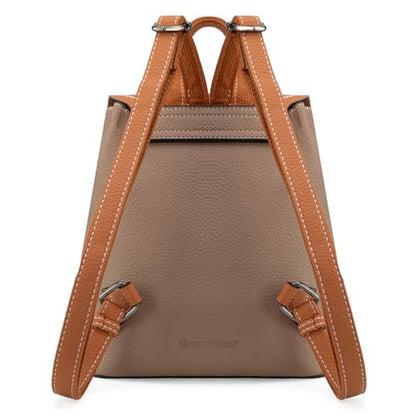 Montana West Small Backpack Purse for Women Vegan Leather Mini Colorblock Womens Backpack Cute Convertible Shoulder Bag - color: Camel