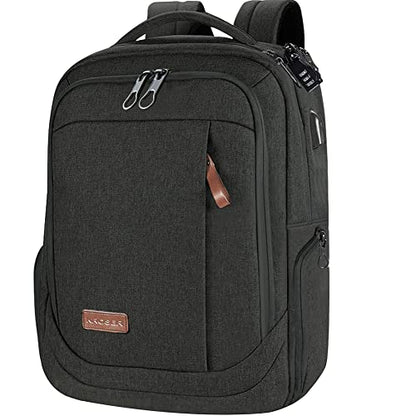 KROSER Laptop Backpack Large Computer Backpack Fits up to 17.3 Inch Laptop with USB Charging Port Water-Repellent Travel Backpack Casual Daypack for Business/College/Women/Men-Charcoal Black - color: A-charcoal Black-17.3"