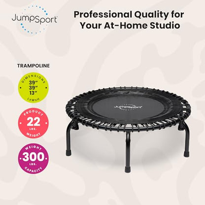 JumpSport 39" Premium Fitness Trampoline Exercise Rebounder 30 Adjustable Bungees 275 lb Wt. Rating - style: JumpSport 350f