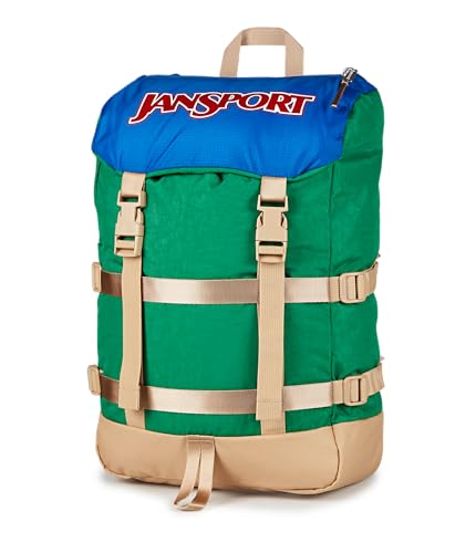 JanSport Skip Pack Backpack – 28L Capacity, Fits 13.5" Laptop, Large Main Compartment, Side Water Bottle Pocket – Ideal for Work & Travel, Jelly Kelly - color: Jelly Kelly