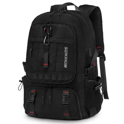 Travel Backpack 35L TSA Approved Carry on Backpack with Shoe Compartment & Wet/Dry Separation, Laptop Bag Fits 18.4 Inch Computer, Water Resistant Backpack for Men Women, Black - color: Standard Black