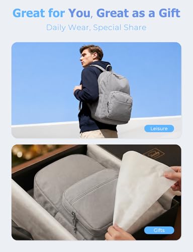 VASCHY School Backpacks, Lightweight Bookbag Schoolbag for Boys Girls Casual Basic Simple Daypack for Men Women Gray - color: Gray