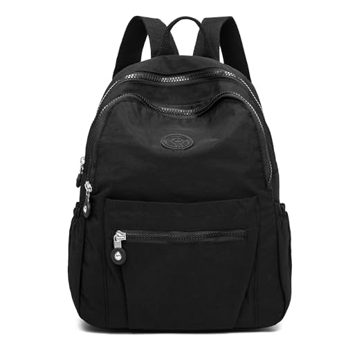 Pealwel Mini Backpack Purse for Women,Small Nylon backpacks for Ladies Backpacks Women Anti Theft Travel Bag (Black) - color: Black