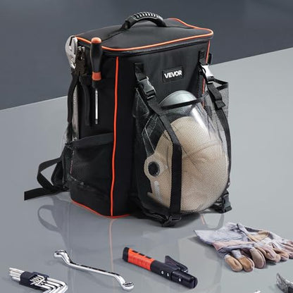 VEVOR Welding Backpack, 35.6L Welder Backpack for Tools and Helmet, 600D Polyester Extreme Gear Pack with Helmet Catch Bag, Multi-Purpose Gear Storage Bag for Welding, Outdoor Camping, Mountaineering - style: 600D Polyester-2
