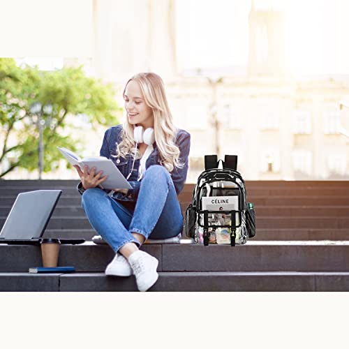 Clear Backpack,Large Clear Bag Stadium Approved Heavy Duty PVC Transparent See Through Backpacks for College,Stadium,Work,Security,Festival,Red - color: Red