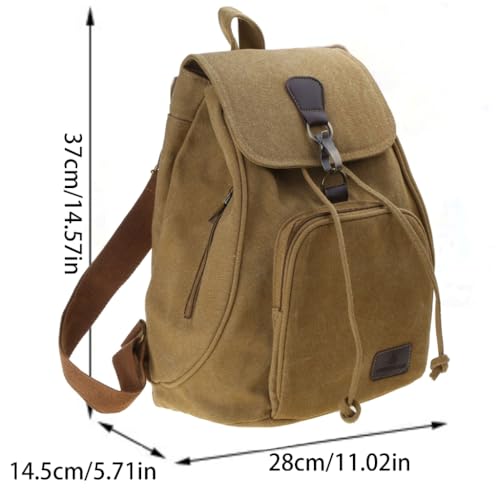 Stylish Canvas Backpack for Women Travel Daypack Trendy School Bag with Spacious Storage - color: Gray