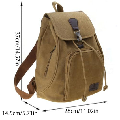 Stylish Canvas Backpack for Women Travel Daypack Trendy School Bag with Spacious Storage - color: Lake Blue