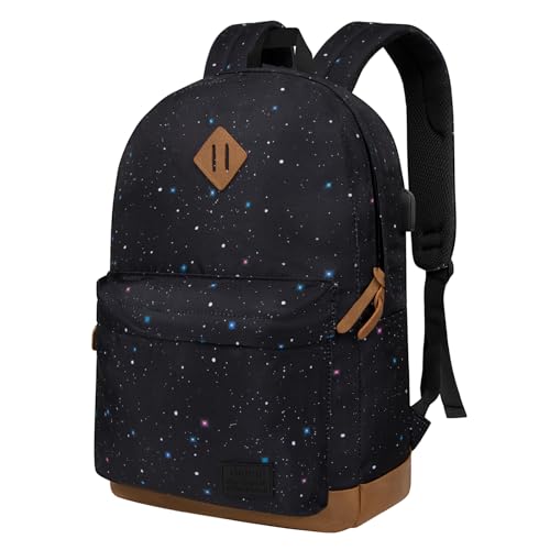Goloni Backpack for Men Women,Travel Laptop Backpack, Water Resistant 17.3 Inch USB Charging Backpack, Large Capacity Work Commute Bag - color: Sky Black, size: Medium