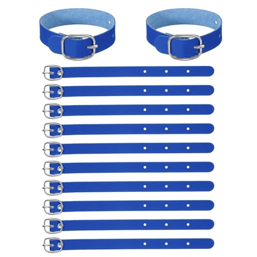 PATIKIL 15 Pcs Luggage Tag Strap, PU Leather Extender Buckle Straps Luggage Tags Strap Tag Holder Adjustable for Suitcase Hanging Accessories Travel, Blue - color: Blue