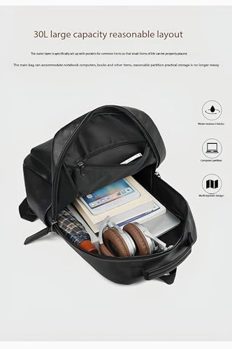 Unisex PU leather laptop bag work business bag hiking backpack leisure day bag university schoolbag (Large,Brown 2) - color: Brown 2