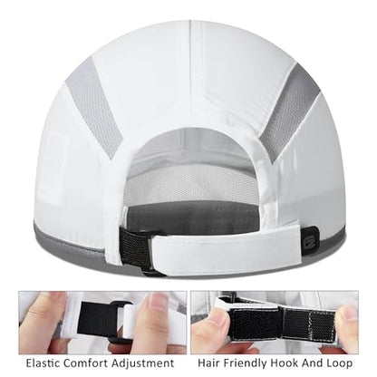 GADIEMKENSD Reflective Folding Outdoor Hat Unstructured Design UPF 50+ Sun Protection Sport Hats for Womens and Mens - color: White