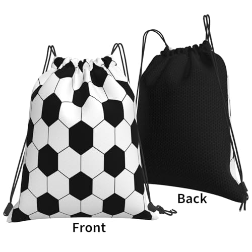 Soccer Football Ball Drawstring Bag Sport Gym Backpack Beach Travel Sack Draw String Yoga Bag For Men Women - color: Soccer Football Ball
