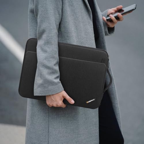 15.6 Inch Laptop Sleeve Case, Laptop Protective Carry Case with Retractable Handle for MacBook Pro 16,Microsoft Surface,Dell XPS,HP Envy,Lenovo ThinkPad,ASUS,Acer,Black - color: Black, size: 15.6 Inch