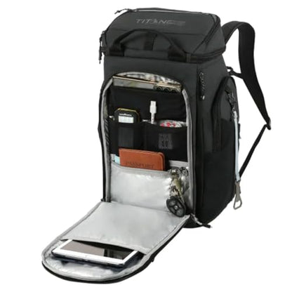 Insulated Backpack Cooler with Ice Walls - color: Black-Black