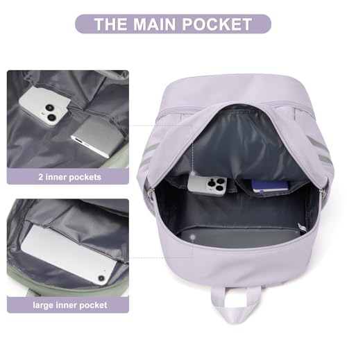 coofay Gym Backpack For Women, Gym Bag with Shoe Compartment - color: A-purple, size: Small
