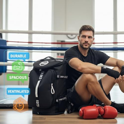 Gym Duffle Bag Backpack with Shoe Compartment,4 ways Travel Backpack for Women and Men,Multi-Functional Weekender bag with Waterproof Layer&Laptop Compartment for Fitness, Travel,Camping - color: Black