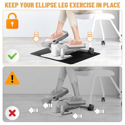 Under Desk Elliptical Mat - Non-Slip Exercise Equipment for Peloton Bike, Small Exercise Mat for Desk Workout Equipment - color: Double-sided