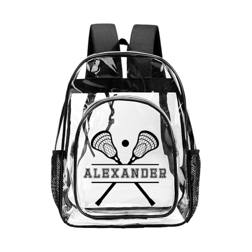 Personalized Clear Backpack with Name, PVC See Through Transparent Backpack with Reinforced Strap & Large Capacity for Girls Women School College Workplace，Back to School Gifts for Boys Girls - color: C-clear Backpack