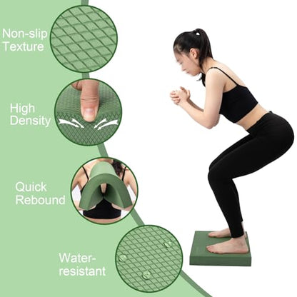 StrongTek Professional Foam Exercise Balance Pad - 15.8" x 13" x 2", High-Density TPE Foam Knee Pad, Non-Slip & Water-Resistant, for Balance Training, Physical Therapy, Yoga, and More - color: Green