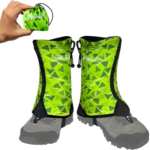 Frelaxy Ultralight Trail Gaiters for Hiking & Running – Breathable, Wear-Resistant Low Shoe Gaiters, Protect Feet from Rocks, Mud, Dust & Debris - color: Neon Green
