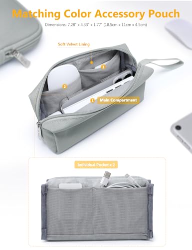 HYZUO 13 Inch Laptop Sleeve Bag Set for MacBook Air 13 M5/M4/M3/M2/M1 A3449 2026-2018, 13" MacBook Neo 2026 A3404, MacBook Pro 13 M2/M1 2026-2016, iPad Pro/Air 13, XPS 13, Surface Pro, Rock Gray - color: Rock Gray, size: 13 Inch