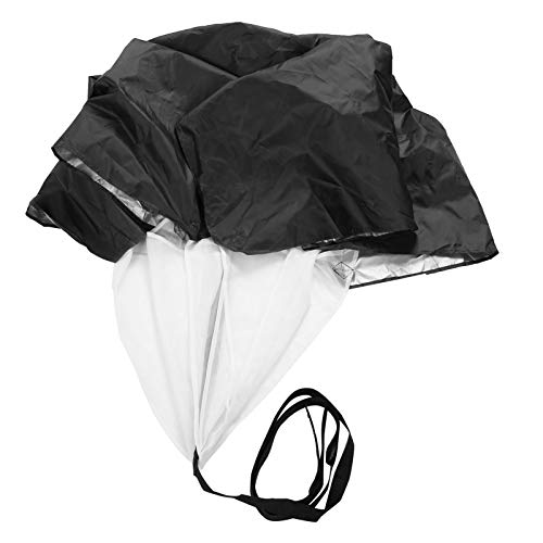 Running Parachute Speed Training, Speed Training Equipment Running Parachute Adjustable Waistband Pongee Coating Drag Running Speed Training Parachute for Sports (Black)