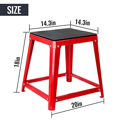 Plyometric Platform Box, Plyometric Box Jump Set For Home Gym Training, Conditioning, Strength Training - color: 18'' Red