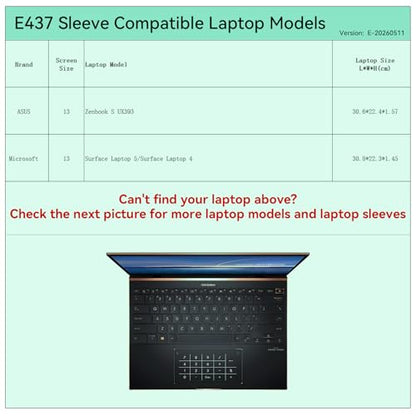 Smatree Elite Laptop Sleeve for 13.9 inch ASUS Zenbook S UX393, for 13.5 inch Microsoft Surface 5/4, Laptop Sleeve with Pocket, YKK Zipper, Patented Super-Corner Design (E437) - size: 13.9 inch/E437/Size: 32*23.2cm