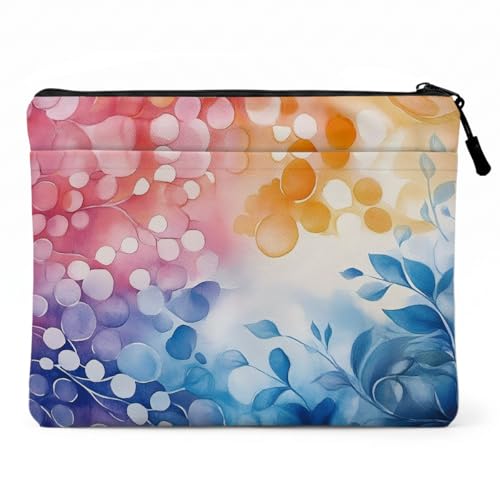 13.3 inch Laptop Case, Colorful Watercolor Floral Print Laptop Sleeve, Velvet Computer Sleeve with Pocket, Compatible with 13-13.3 Slim Laptops, Minimalist Notebook Bag for Sister for Business Work - color: Watercolor Floral 1427