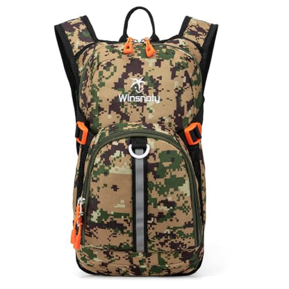 Kids Hydration Backpack, Water Hiking Backpack for Boys or Girls with 1.5L Reservoir Bladder - color: Armygreen Print