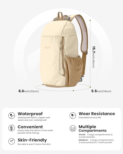 OutdoorMaster Hiking Daypack, Adjustable Single And Double Shoulder Backpacks, Lightweight Sling Bag, Crossbody Shoulder Chest Urban Outdoor Travel Backpack for Women & Men - Khaki