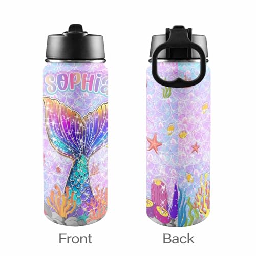 M YESCUSTOM Back to School Custom Backpack For Kids, Personalized Backpacks For Girls, Customized Name Backpacks, Custom Mermaid Tail Print Bookbag Set Gifts for Daughter Granddaughter - color: D09