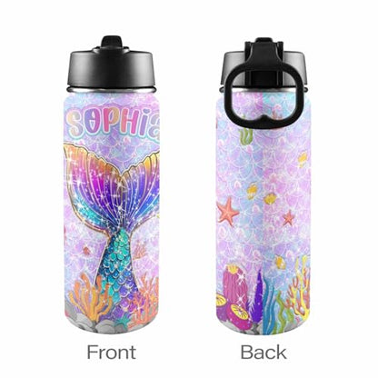 M YESCUSTOM Back to School Custom Backpack For Kids, Personalized Backpacks For Girls, Customized Name Backpacks, Custom Mermaid Tail Print Bookbag Set Gifts for Daughter Granddaughter - color: D09