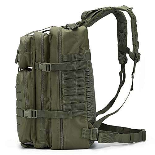 QT&QY 45L Military Tactical Backpacks For Men Camping Hiking Trekking Daypack Bug Out Bag Lage MOLLE 3 Day Assault Pack - color: 1.0 Green