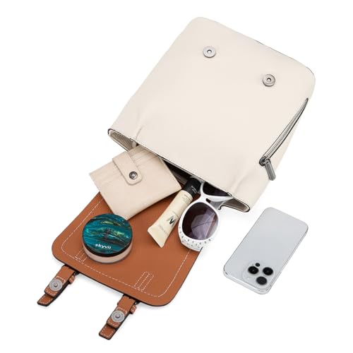 Montana West Small Womens Backpack Vegan Leather Mini Backpack Purse for Women Cute Convertible Shoulder Bag - color: Beige