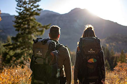 TETON 55L Scout Internal Frame Backpack for Hiking, Camping, Backpacking, Rain Cover Included - color: Hunter Green, size: 55L